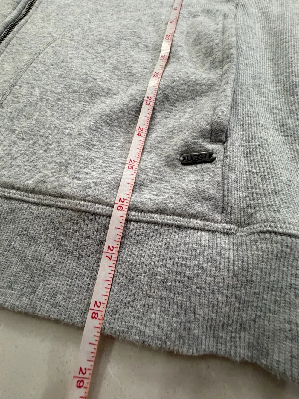 UGG Elliot Men’s Size L Grey Full Zip Fleece Hoodie w/ Ribbed Side Panels